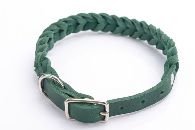 Fettleder-Halsband "Braidy" mit Schnalle